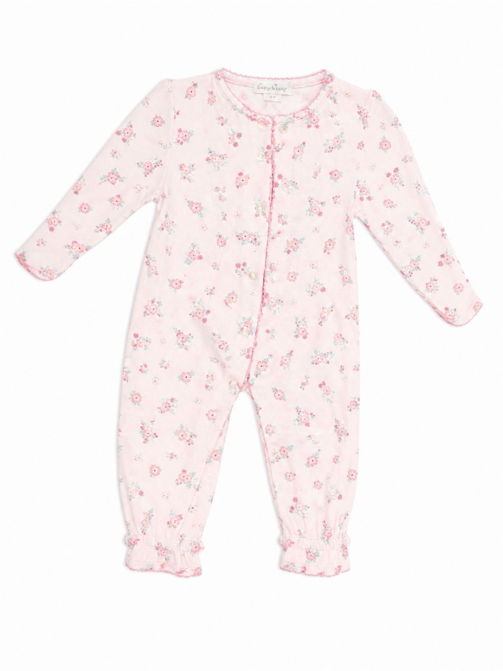 Kissy Kissy Light Pink Floral Long-Sleeve Baby One-Piece